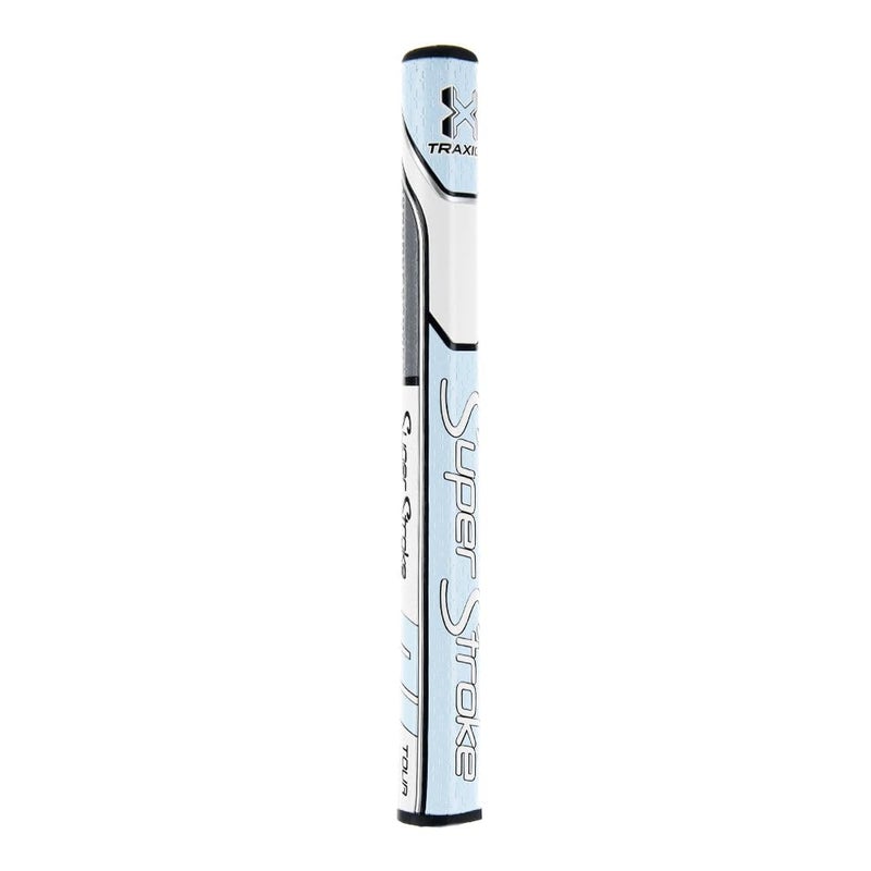 SuperStroke Traxion Tour 1.0 Golf Putter Grip, Advanced Surface Texture that Improves Feedback and Tackiness, Minimize Grip Pressure with a Unique Parallel Design, Tiff/Gray/White